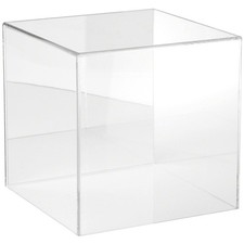 Plymor Clear Acrylic Display Case with No Base Mirror Back , 10" x 10" x 10"