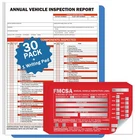 30Pack DOT Annual Vehicle Inspection Forms and Stickers,30-Pk 3-Ply Vehicle Insp