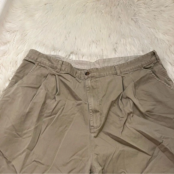 Pantalones Cortos Vintage Farah Para Hombre Talla 44 Plisados Caqui Beige Tiro Alto 100% Algodón Foto 2 de 4