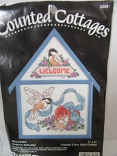 Bucilla Counted Cottages Cross Stitch Kit 4x6 Welcome 33461 Chickadee Bird House