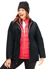 Catherines Women's Plus Size 3-in-1 Parka Jacket