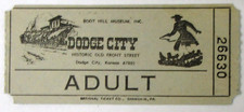 1970's ticket Historic DODGE CITY Kansas western city c3