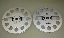 2 Vintage Metal Tape Spool Empty IZOT Reel to Reel 7”