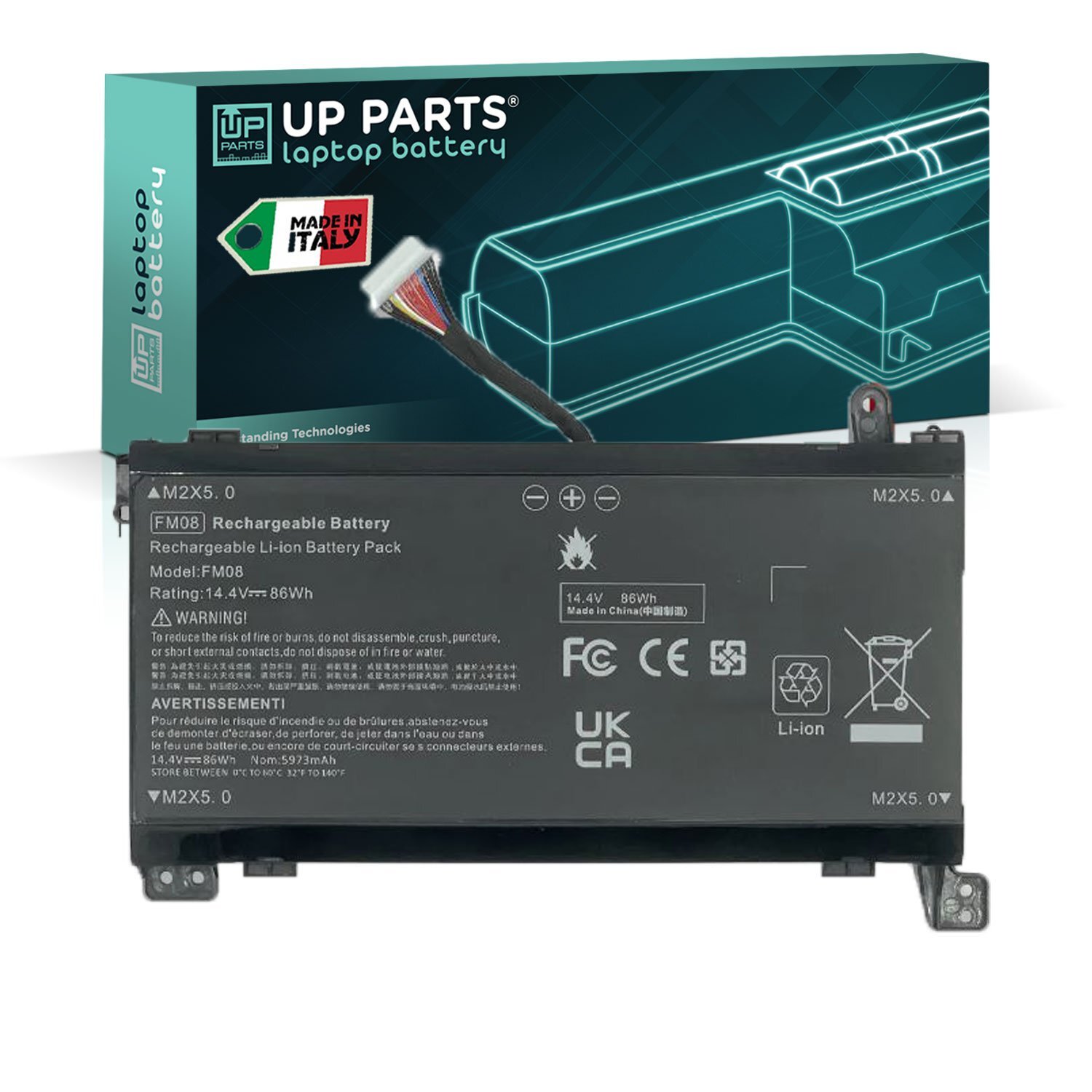 Batteria FM08XL per HP Omen 17-AN023NA | 65Wh 16-Pin Alta Qualità - 2