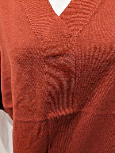 NWT Pendleton Womens XL Rust Color Stretch Silk/Cotton Blend V-Neck 3/4 Sleeve - Picture 4 of 22