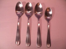 3 Satin Casson Soup Spoons 1 Teaspoon Oneida Stainless Flatware China GC2