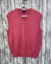 VTG 90s Brooks Brothers Red Supima Cotton Sleeveless Sweater Vest Pullover Sz Lg