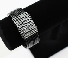 Multi-Strand Leather Bracelet Unique Design Metal Accent Wrist Wrap