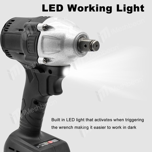 800Nm Cordless Brushless Electric Impact Wrench Gun 1/2'' Driver w/ 2