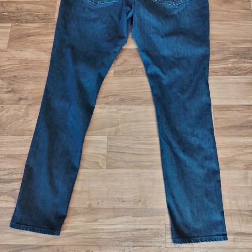 Hebilla Negra Hombre Talla 33 x 31 Ajuste No. Pantalones de mezclilla ajustados 76 elásticos lavado oscuro - Imagen 3 de 8