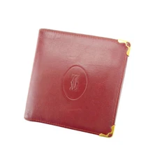 Cartier Wallet Purse Bifold Mastline Red Gold Woman Authentic Used A1177