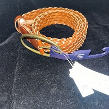 Women's Gap Brown Woven Genuine Leather Belt Size Small NWT