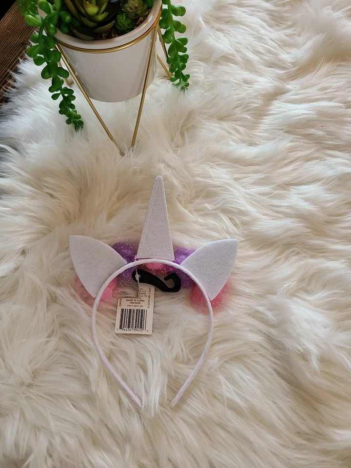 Diadema unicornio flor lavanda y rosa, accesorios de disfraz para niños o adultos Foto 3 de 4