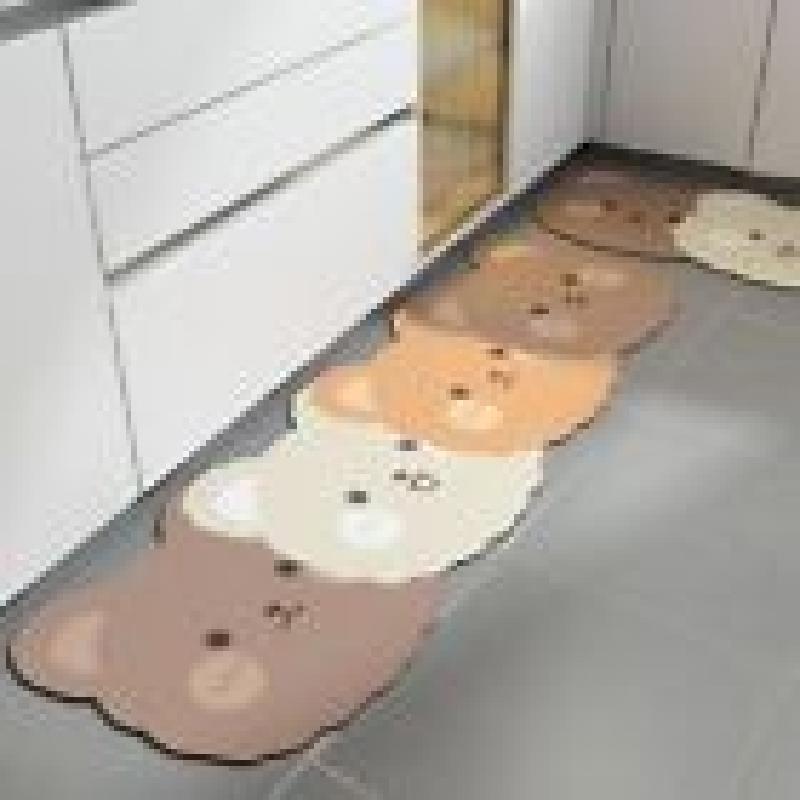 Irregular Shaped Cartoon Kitchen Long Rugs Polyester Entrance Doormat