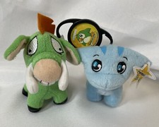 Neopets 2004 2005 McDonald's Plush Happy Meal Toys Blue Poogle Green Moehog