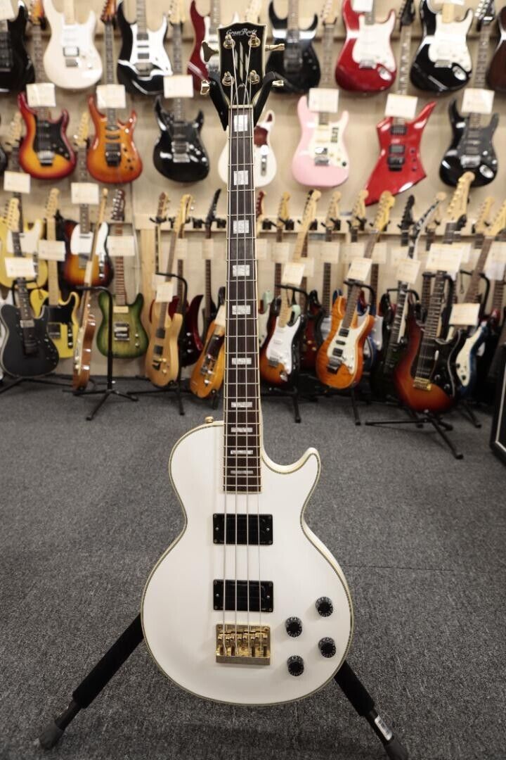 Grass Roots Electric Bass Guitar Les Paul Bass White G-LB Grass Roots Electric Bass Guitar Les Paul Bass White G-LB