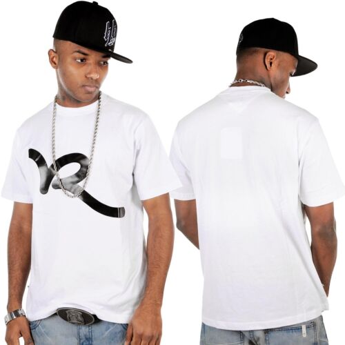 RocaWear Homme Créateur Blanc Se Balance T-Shirts,Neuf Hip Hop Era ,Temps Argent - Photo 1/1