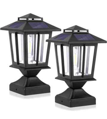 SmartYard Metal Solar Post Lights 4X4 Outdoor, Waterproof Fence Post Lights 2 PK