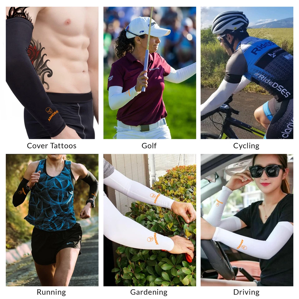 Mangas de brazo de baloncesto NEGRAS para hombre mujer manga de compresión multicolor Foto 4 de 4