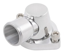 RPC R6014 Billet Polished Aluminum Pontiac Water Neck - 75 Degree