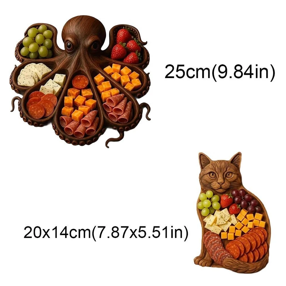 Meats Serving Fruit Wooden Tray Food Tray  for Seafood Lovers Gift - Image 2 of 4