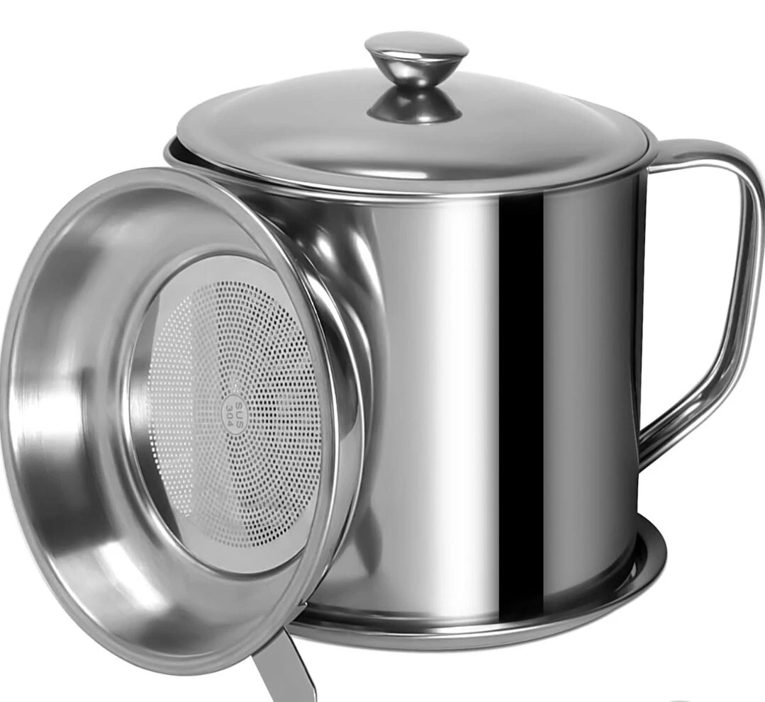 Colador De Grasa Aceite Para Cocina Con Recipiente Recolector Acero Inoxidable