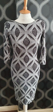 QUIZ Grey Silver & Black Sparkling Bodycon Dress Size 8