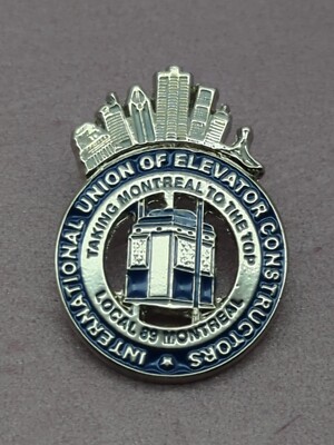 IUEC INTERNATIONAL UNION OF ELEVATOR CONSTRUCTORS LOCAL 89 METAL LU LAPEL PIN