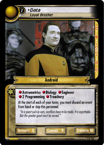 Star Trek 2E: Data, Loyal Brother [Lightly Played] Reflections 2.0 STCCG Deciphe - Bild 1 von 1
