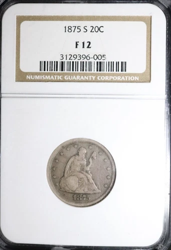 1875-S 20C NGC F12 Liberty Seated Twenty-Cent Piece