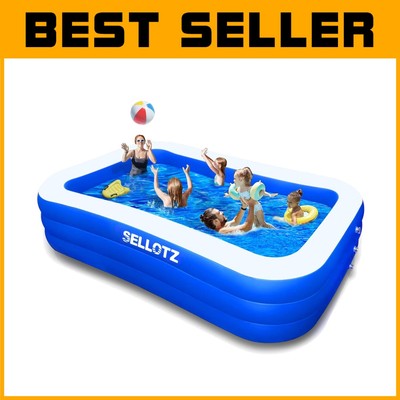 Oversized Rectangular Inflatable Pool - Durable 312 Gallon Fun for Kids & Adults