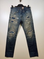 AG Adriano Goldschmied Mens Straight Distressed Faded Denim Jeans Blue Sz 29 USA