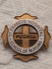 Broche d'infirmière en or 10 carats de l'hôpital St. Francis School of Nursing, Peoria Illinois