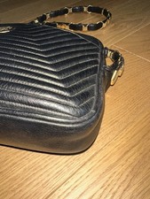 Tolle Tasche REVILLON Paris Made France, Vintage aus schwarzem gestepptem Leder