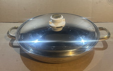 HEALTH CRAFT 13" GOURMET FRYING PAELLA PAN * Surgical Steel * Dual Handles * USA