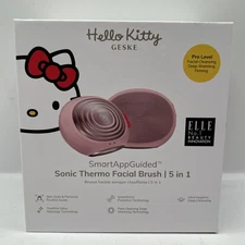 Geske Hello Kitty SmartApp Guided Sonic Thermo Facial Brush 5 in 1 Pink NIB