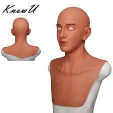 KnowU Silicone Male Mask Masquerade Realistic Headgear Crossdresser Cosplay