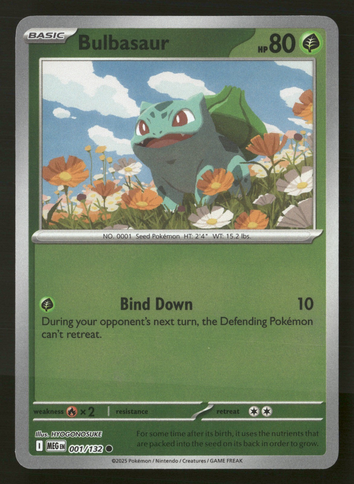 Bulbasaur - 001/132 Reverse Holo ME01: Mega Evolution LP Pokémon TCG