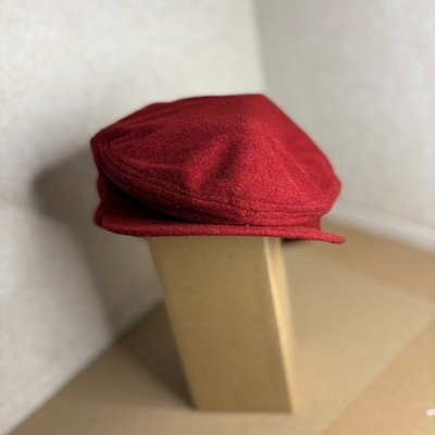 Vintage Newsboy Cap Burgundy Wool Ivy Hat Medium USA Made Classic