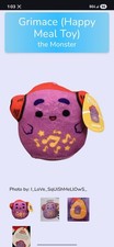 McDonald's Squishmallows Grimace Happy Meal Toy Plush 2023 Ages 4-11