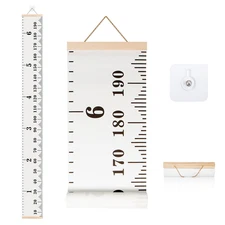 Growth Chart for Wall with Clear Adhesive Hook, Waterproof Canvas Adult Growing 