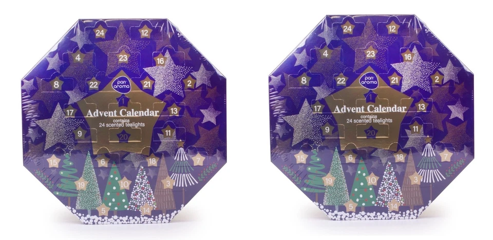 2 x Festive Scented Tea Lights Christmas Advent Calendar in Festive Scents
