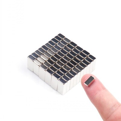 60Pack Rectangular Magnets - Bar, Square, Mini, Tiny & Small Small, Silver 
