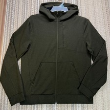 Lululemon City Sweat Zip Hoodie Thermo Mens M Heathered Dark Olive Tech Fleece