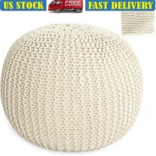 Unstuffed Pouf Ottoman Cover Cotton Handmade Multi-Functional Footstool New