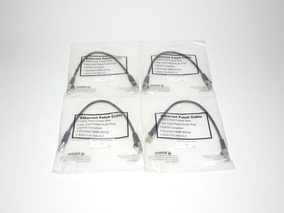 *Lot of 4* Cat.5E Ethernet Patch Cable FTP Booted 350MHz 1Ft - NEW Surplus!