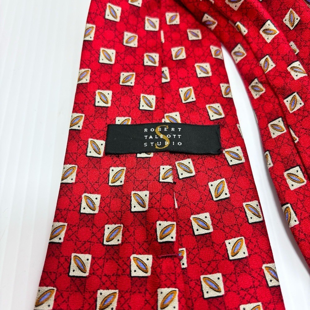 ROBERT TALBOTT STUDIO Red Holliday Christmas Tie - image 5