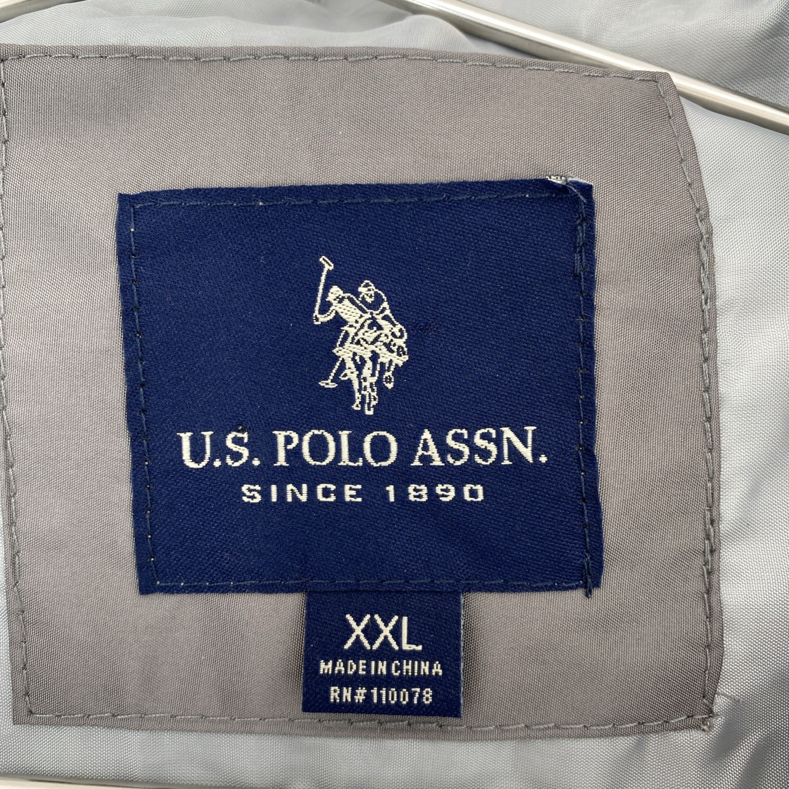 US Polo Assn Jacket Mens XXL Castle Rock Gray Windbreaker Coat Rain Resistent thumbnail 6