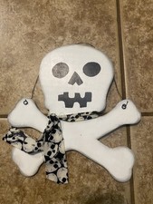 Handmade Halloween Skull Hanging Sign 7 X 9
