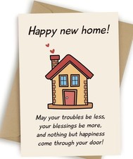 Happy New Home Card for Women Men, Housewarming Congratulations Apartment Gif...